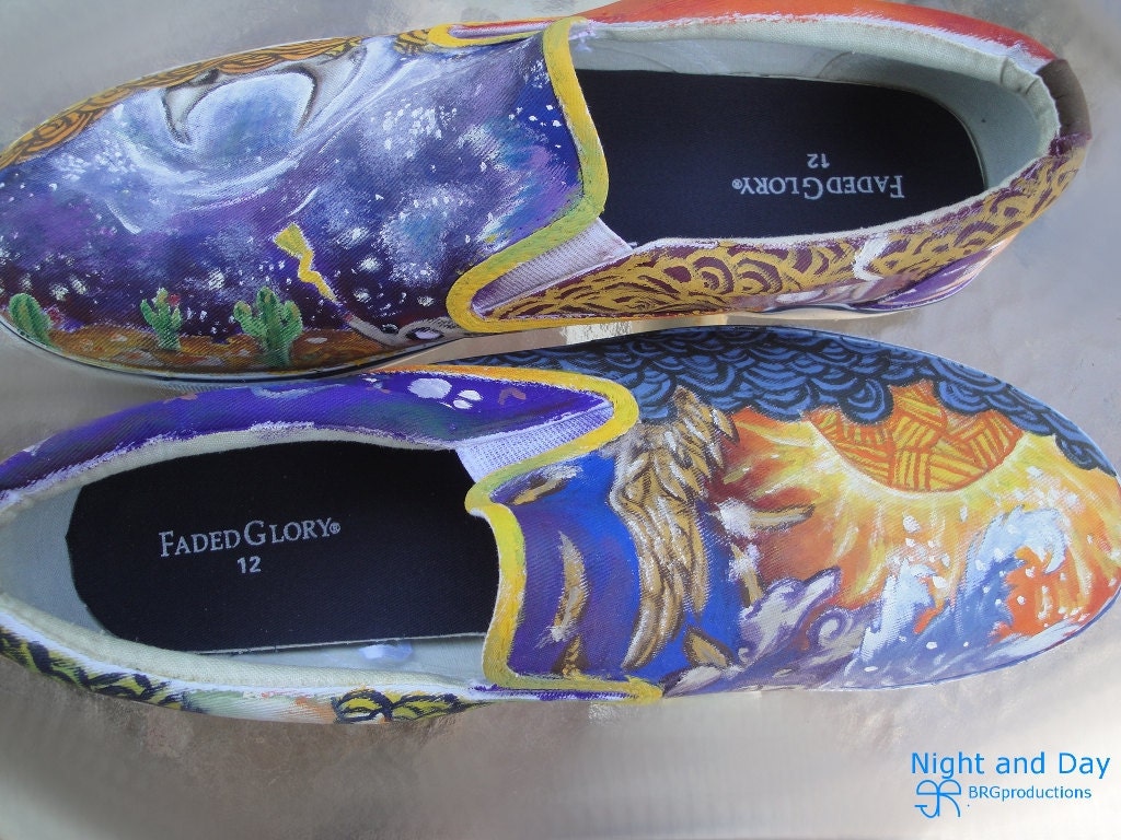 The "Night and Day" hand painted Shoes