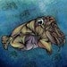 Cuttlefish underwater glossy or matte professional Illustration art print,cuttlefish,sea,ocean,deep,blue, tentacle,