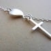 Cross Necklace, Heart Necklace, Sterling Silver Necklace, Dainty Necklace