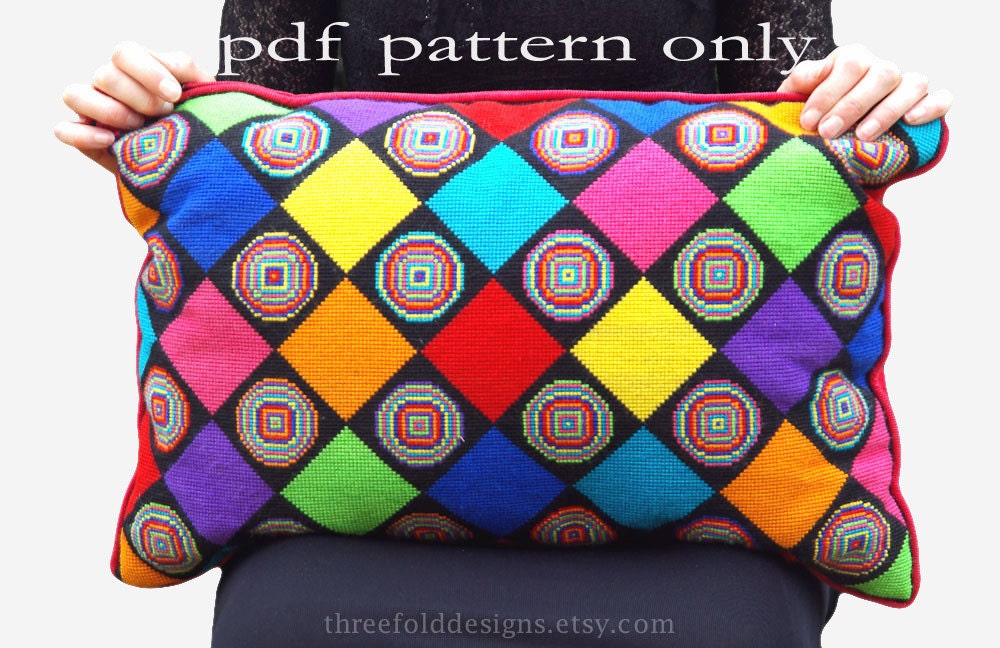 Diamonds Cross Stitch Pattern PDF Colourful