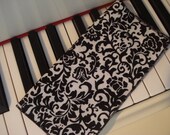Table Linens NAPKINS Black and White  Cotton Floral Damask  8" x 8" Cocktail Napkins