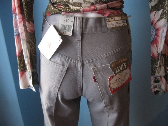 Extraordinary  Levis Sta-Prest 1980s  grey 566 BNWT  deadstock sz 30 womens jeans Free Shipping