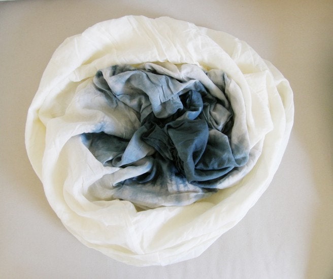 hand painted scarf cloudy gray