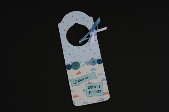 Baby boy room, boys room door hanger, door sign, blue room decor, newborn