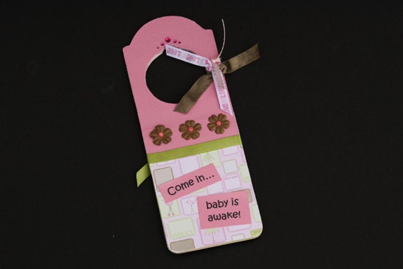 Baby girls room, girls room pink decor, door hanger, door sign for newborn