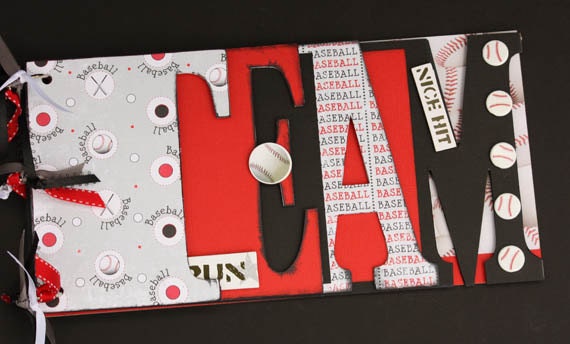 Baseball premade word scrapbook, chipboard album for coach, dad or baseball player