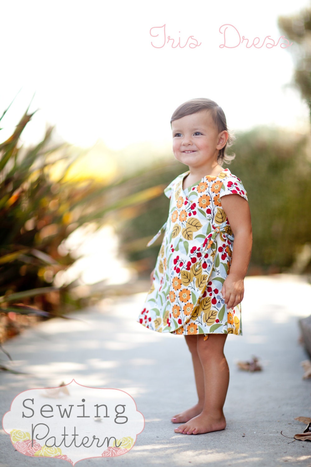 INSTANT DOWNLOAD- Iris Reversible Wrap Dress (sizes 6/12 months to 6) PDF Sewing Pattern and Tutorial