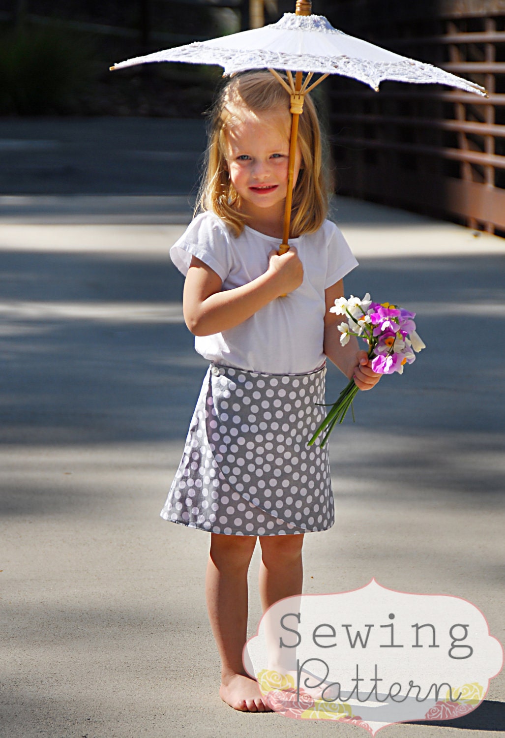 INSTANT DOWNLOAD- Cutie Wrap Skirt (Size 12/18 months to Size 6) PDF Sewing Pattern and Tutorial