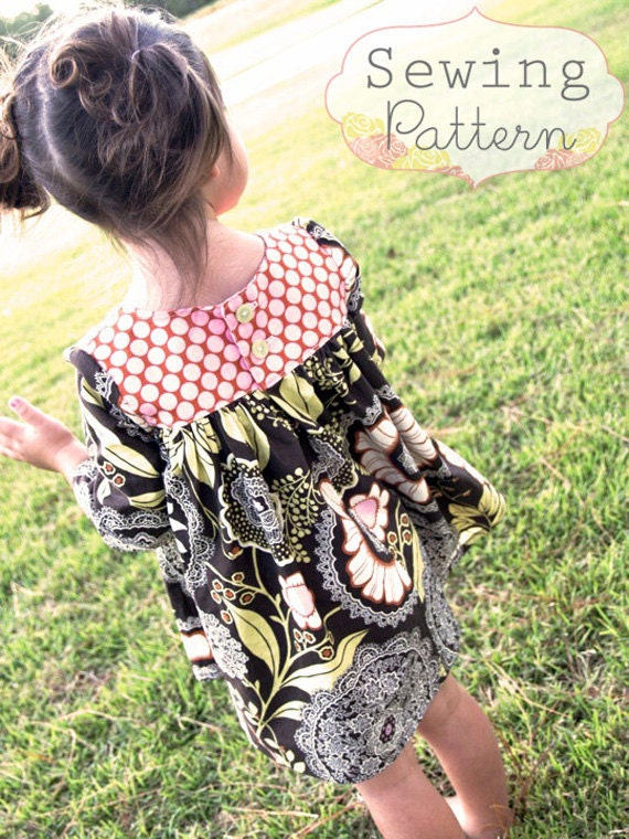 INSTANT DOWNLOAD- Emory Dress  (sizes 12 /18 months to 6) PDF Sewing Pattern and Tutorial