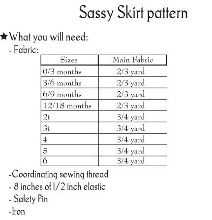 INSTANT DOWNLOAD- Sassy Pleated Skirt (Size 3 months to Size 6) PDF Sewing Pattern and Tutorial