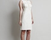 Coco Dress - Off-white Two-Tone Neutral dress, Above knee, Natural and Crisp Colours