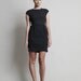 Cinder Dress - Grey/Green Round neck, above knee dress with shoulder gathers