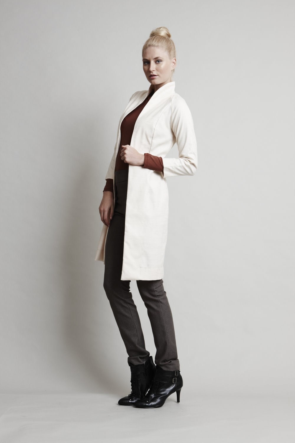 Off-White Jet Pearl Jacket - Classic Dress Coat