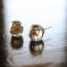 Yellow Goldfish in a bowl pet earrings