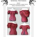 Steampunk Gothic "Ruby" Corset Sewing Pattern off shoulder sleeved corset MEDIUM