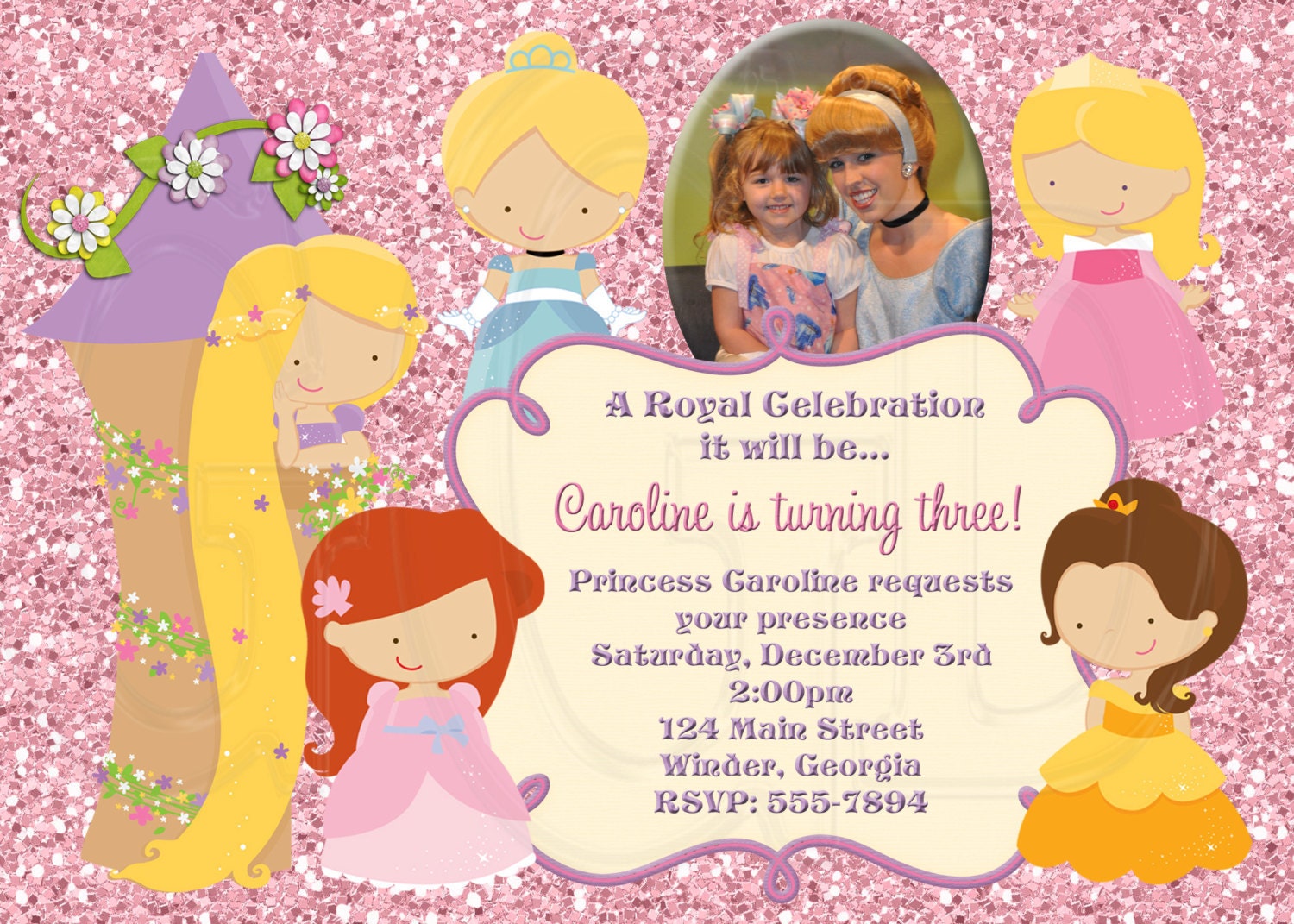 Princess Invitation Disney Inspired-Digital File