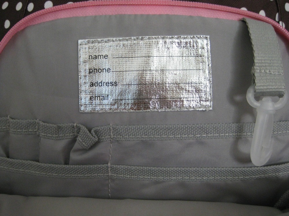 Girls Backpack With Monogram (Large Size) -- Brown Dot
