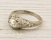 Vintage 1.02 Carat Old European Cut Diamond Engagement Ring