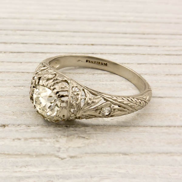 Vintage 1.02 Carat Old European Cut Diamond Engagement Ring
