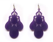 Versailles Rounded Chandelier Purple Grape Earrings Laser Cut Acrylic