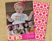 First Year Photo Birthday Party Invitation for Boy or Girl