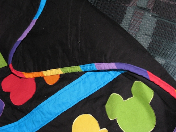 Mickey Mouse Rainbow Quilt Ready to Ship 55 x 46