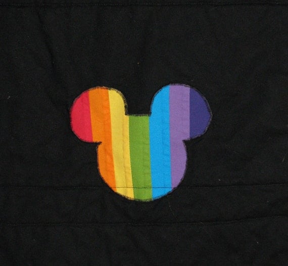 Mickey Mouse Rainbow Quilt Ready to Ship 55 x 46