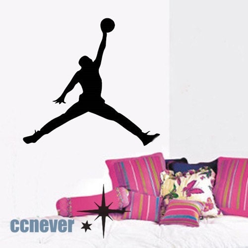 COOL Basketball JumpMan Personalized Name----art Graphic Vinyl wall decals stickers home decor