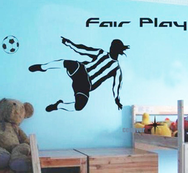 Soccer Football Sports Games Personalized Name----Removable Graphic Art wall decals stickers home decor