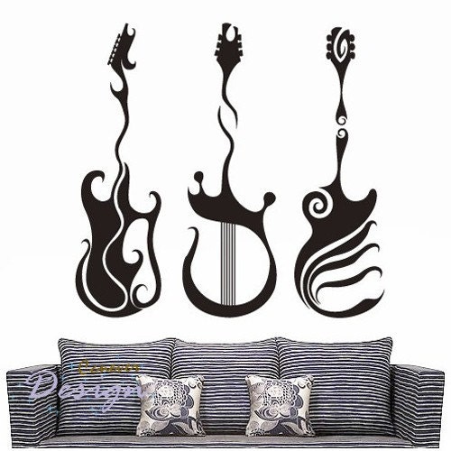 Art guitar love music 30inch----art Graphic Vinyl wall decals stickers home decor