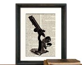 Microscope Chemistry Biology Medical Print Vintage Medical Book Page - Beautifully Matted Fathers Day Gift Present Home Office Decor