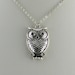 Owl Necklace, Antique Silver pendant, whimsical charm, by balance9