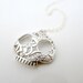 Silver Skull Necklace, flower skull charm pendant, sterling silver chain jewelry, halloween, day of the dead, by balance9