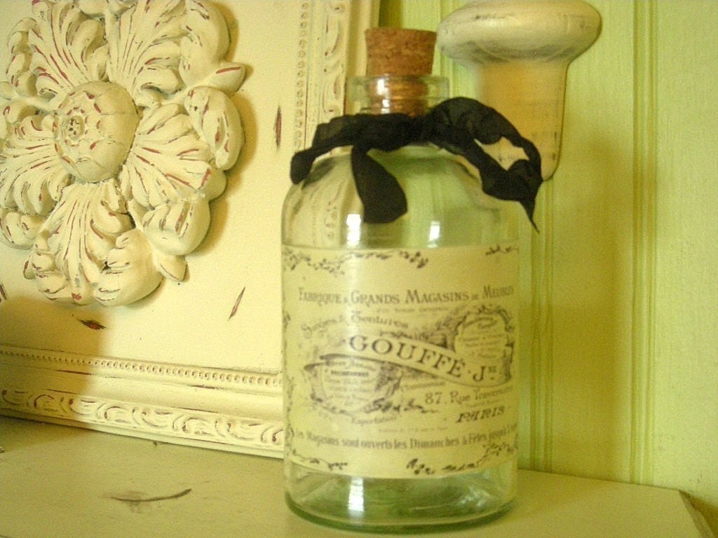 French Label - Apothecary - Gouffe - Recycled Glass Bottle