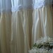 Shabby Chic White/Ivory  Ruffled Bottom White Chiffon Flower Trim