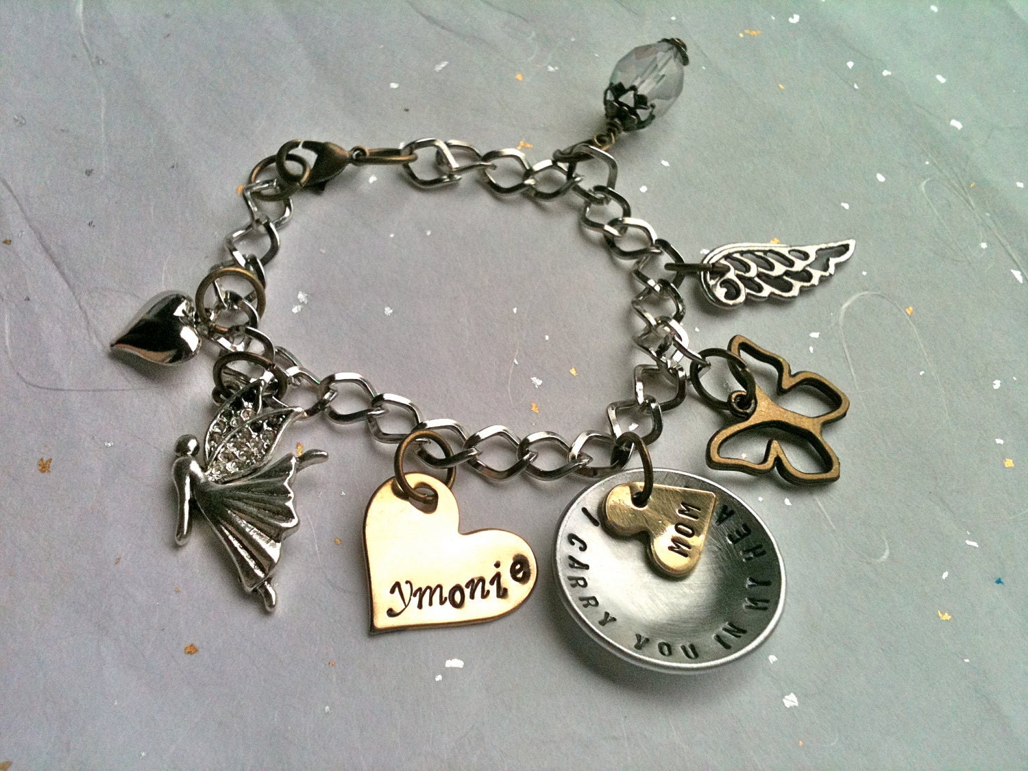 NEW-SWEET MEMORIES...Hand Stamped Charm Bracelet