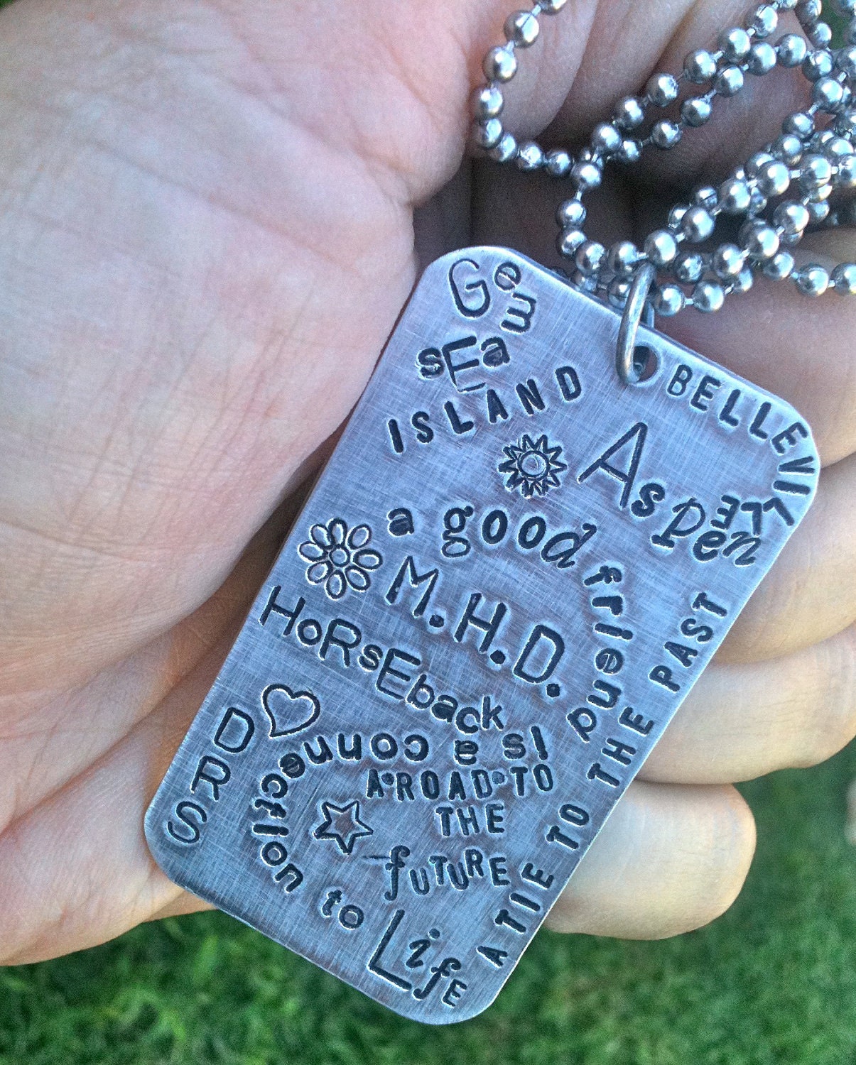 NEW-MY LIFE- Unisex.... Free Style Collection-Hand Stamped Necklace