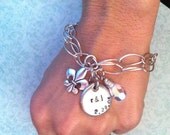 NEW-Wedding Date Charm Bracelet...Hand Stamped
