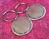 On SALE-HIS & HER Keychains...Hand Stamped