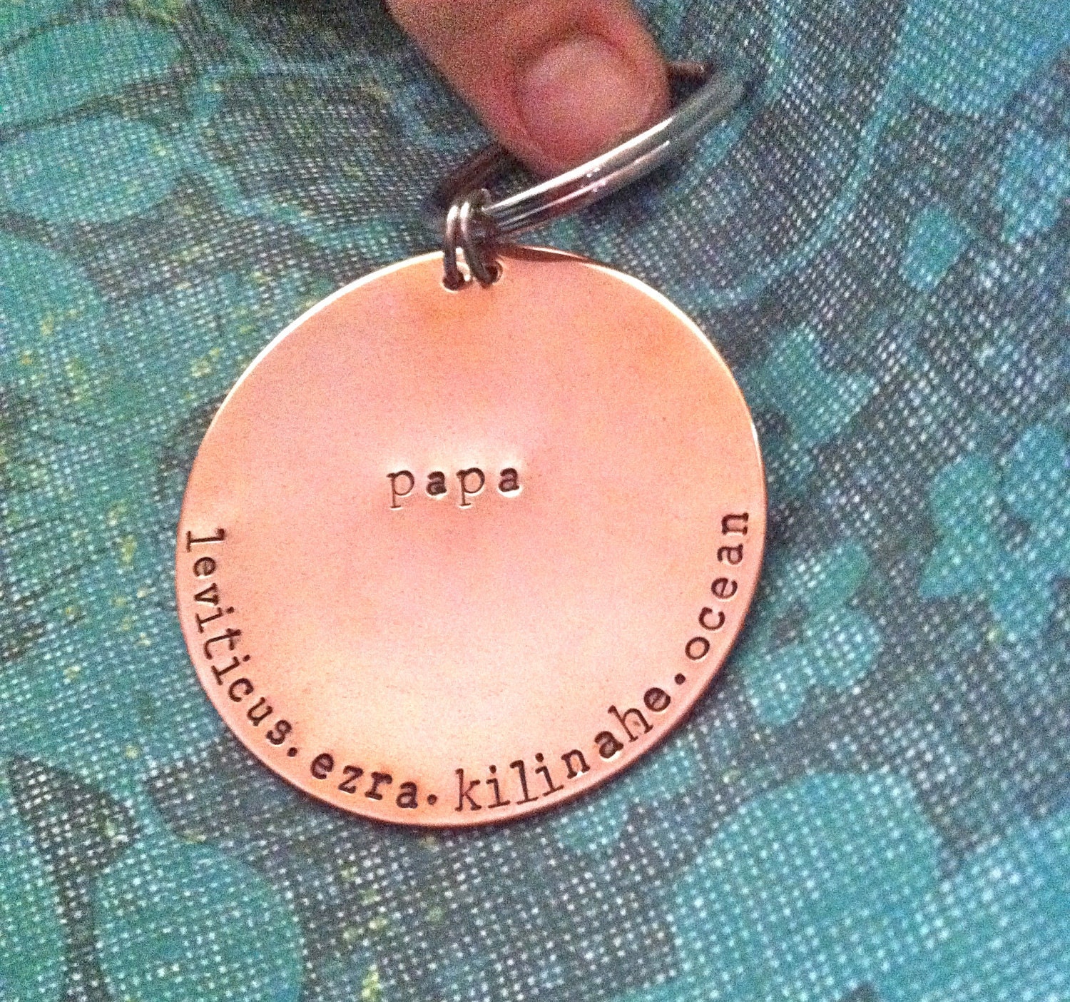 DAD.MEN.FATHER Copper Keychain...Hand Stamped