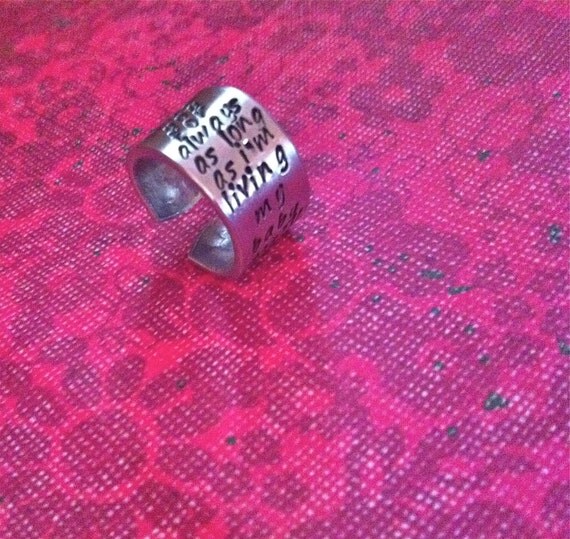 NEW-Sideways and FunkY...dc&t Finger Art Collection.....Hand Stamped Ring