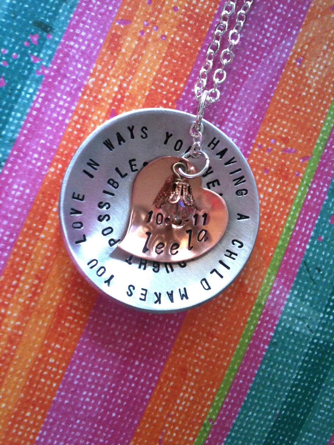 Custom Listing For Holly...Having A Child Makes You Love In Ways You Never Thought Possible...Hand Stamped