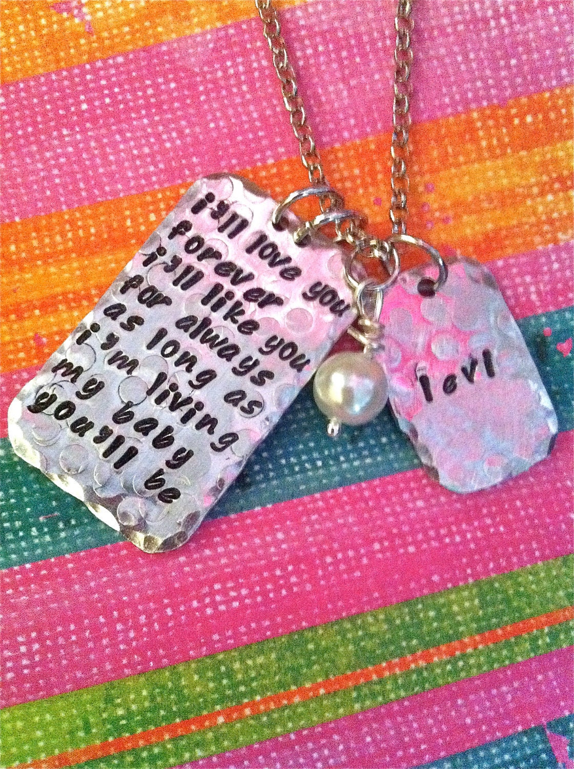 NEW-I'll LOVE you Forever, I'll Like You For Always...Hand Stamped Necklace