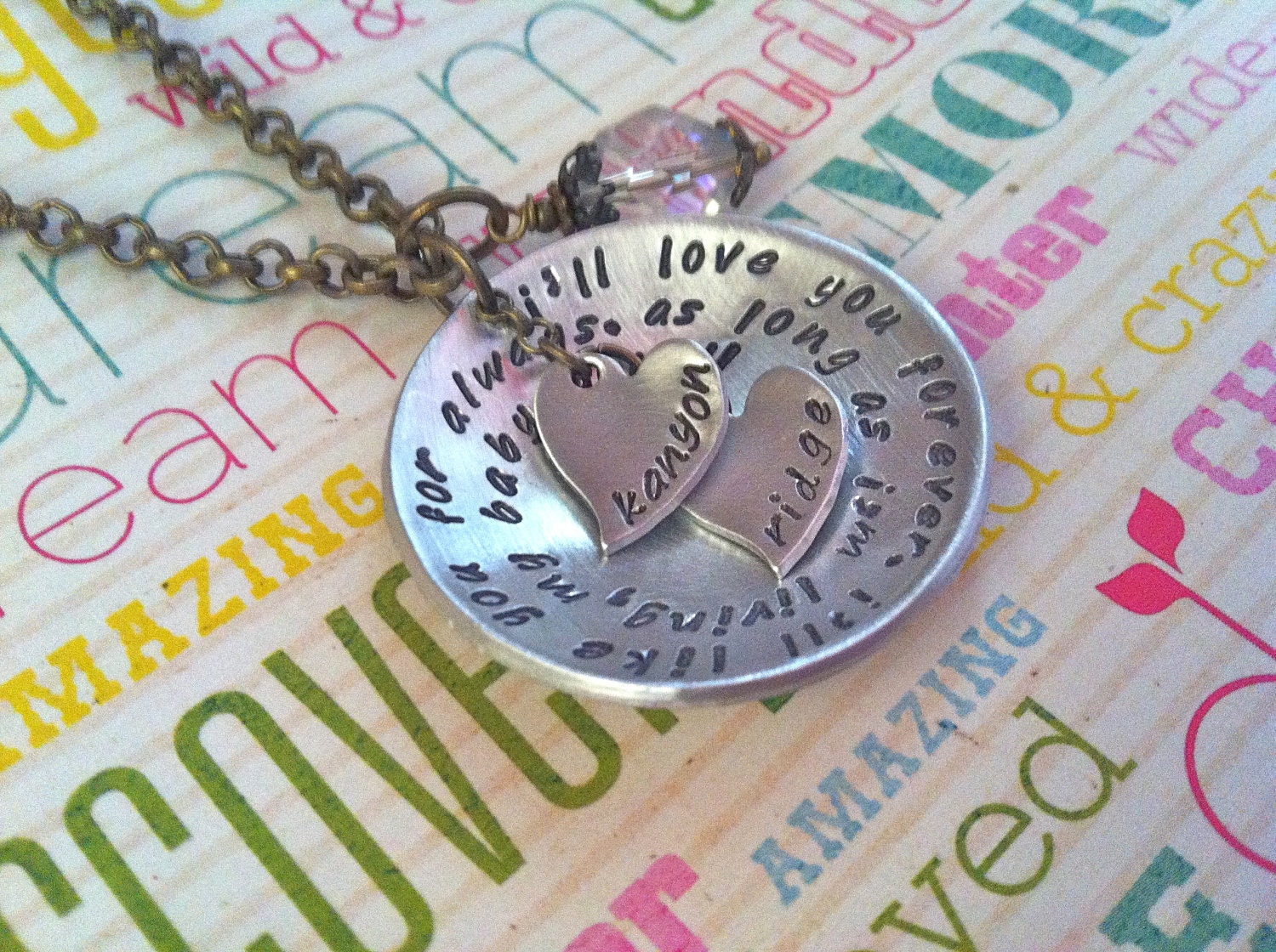 NEW-I'll LOVE you Forever...Wrapped Style Hand Stamped Necklace