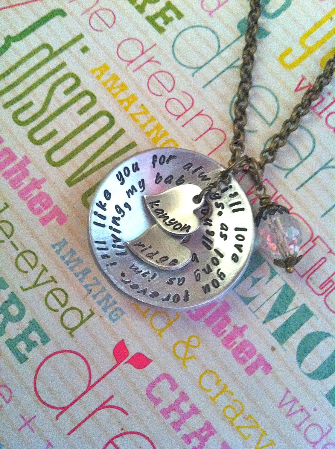 NEW-I'll LOVE you Forever...Wrapped Style Hand Stamped Necklace