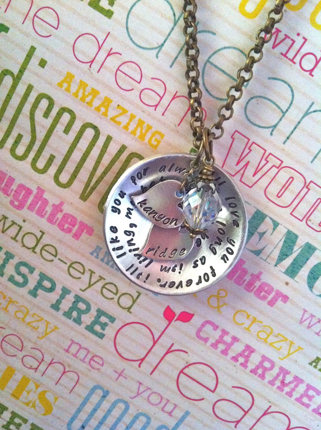 NEW-I'll LOVE you Forever...Wrapped Style Hand Stamped Necklace