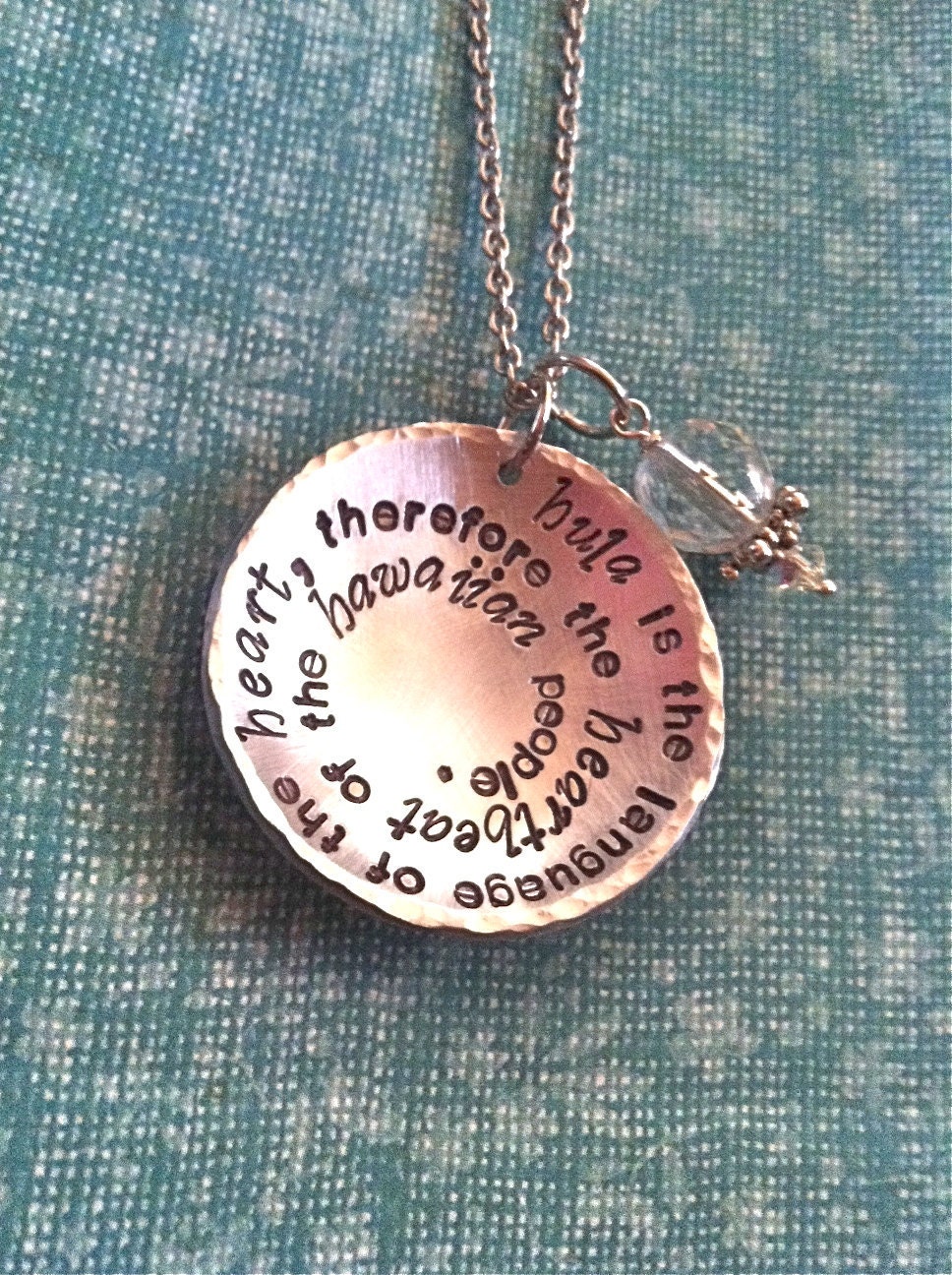 NEW-For the LOVE of HULA...Hand Stamped Necklace