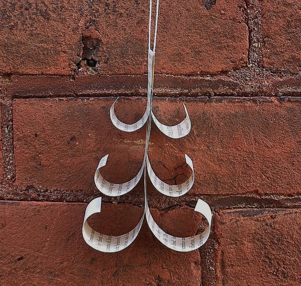 HANDMADE set of 5 vintage paper christmas tree ornaments OOAK