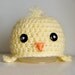 Charlie Chick yellow beanie newborn crochet hat