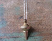 Silver Necklace with Brass Pendulum